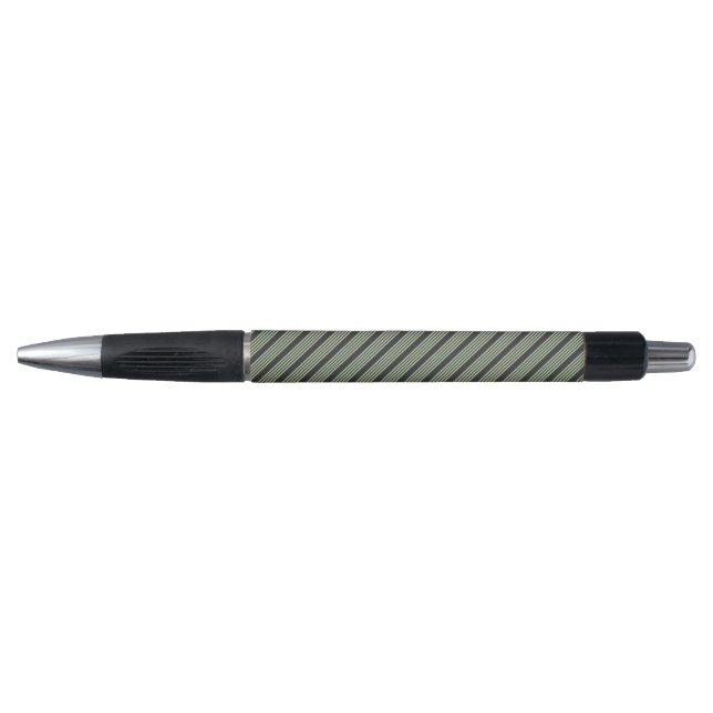 Pale green and charcoal five stripes pattern pen (Front)
