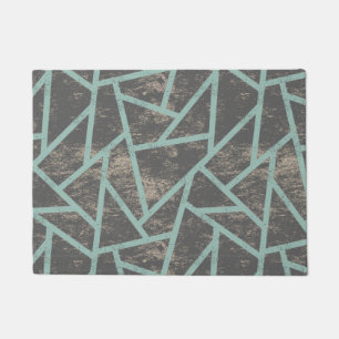 Pale green and gray mosaic pattern doormat