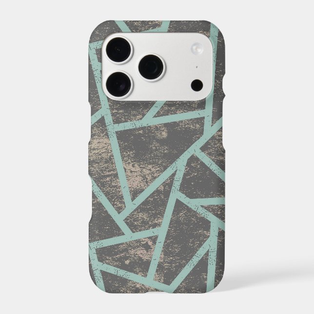 Pale green and grey mosaic pattern Case-Mate iPhone case (Back)
