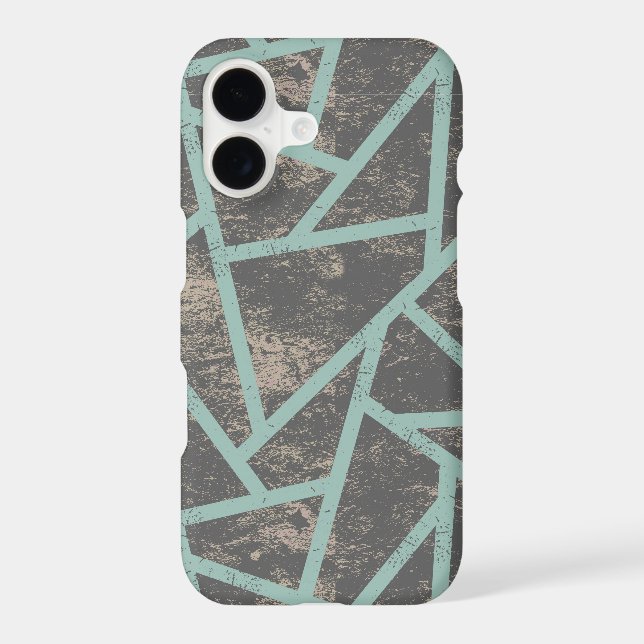 Pale green and grey mosaic pattern Case-Mate iPhone case (Back)