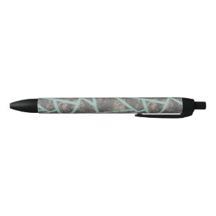 Pale green and grey mosaic pattern pen