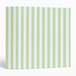 Pale green and white candy stripes 3 ring binder