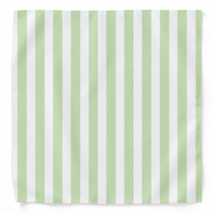Pale green and white candy stripes bandana