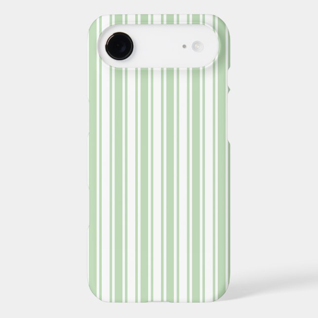 Pale green and white candy stripes Case-Mate iPhone case (Back)