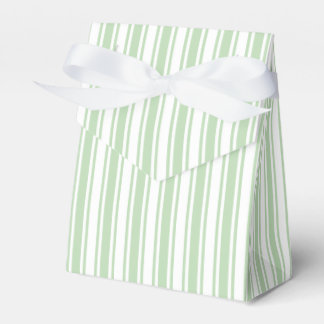 Pale green and white candy stripes favor boxes