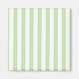 Pale green and white candy stripes magnet