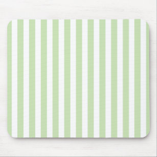 Pale green and white candy stripes mouse pad