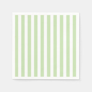 Pale green and white candy stripes napkins