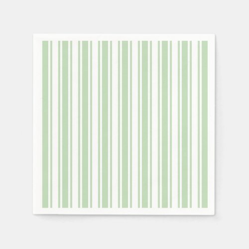Pale green and white candy stripes napkins