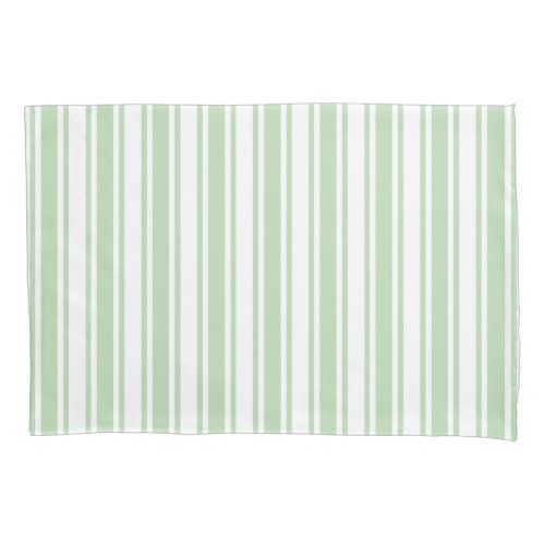 Pale green and white candy stripes pillow case