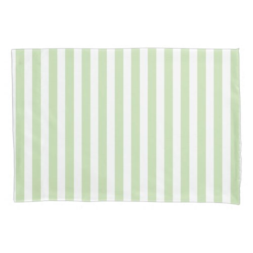 Pale green and white candy stripes pillow case