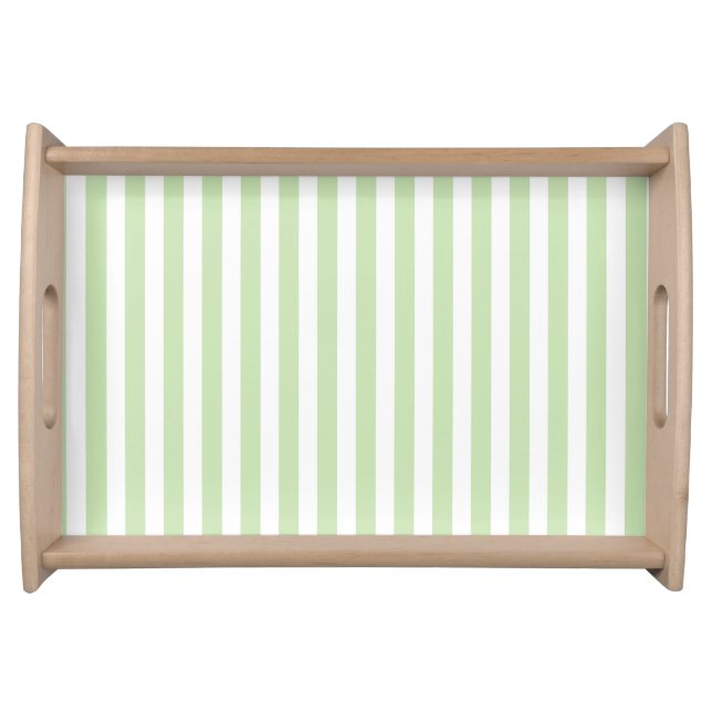 Pale green and white candy stripes serving tray (Front)
