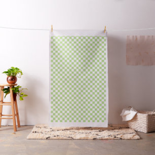 Pale Green and White Checkerboard Fabric
