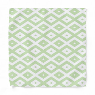 Pale green and white diamond pattern bandana