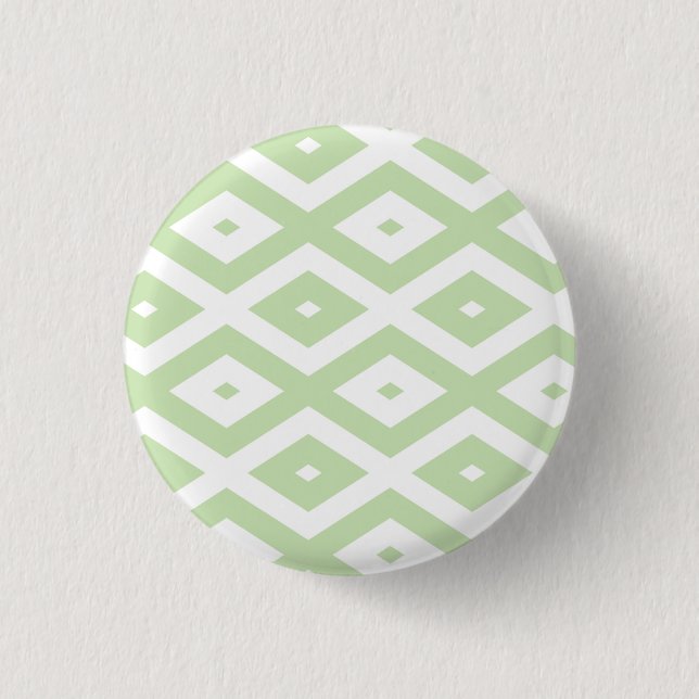 Pale green and white diamond pattern button (Front)