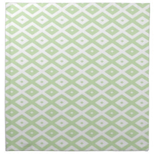 Pale green and white diamond pattern cloth napkin