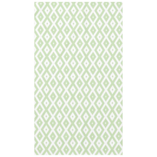 Pale green and white diamond pattern tablecloth (Front)