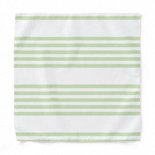Pale green and white five stripes pattern bandana