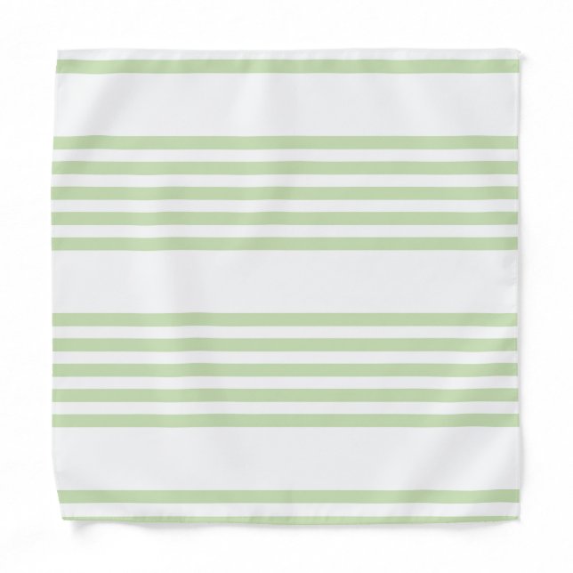 Pale green and white five stripes pattern bandana (Front)
