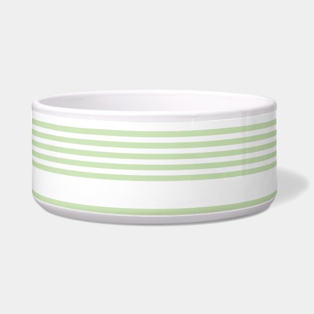 Pale green and white five stripes pattern bowl (Front)