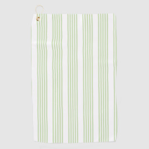 Pale green and white five stripes pattern golf towel