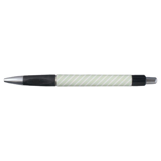 Pale green and white five stripes pattern pen (Front)