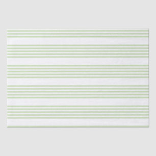 Pale green and white five stripes pattern tissue paper
