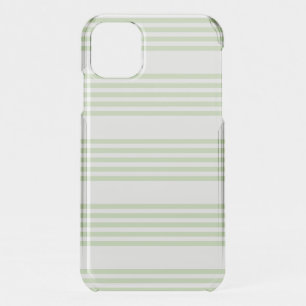 Pale green and white five stripes pattern iPhone 11 case