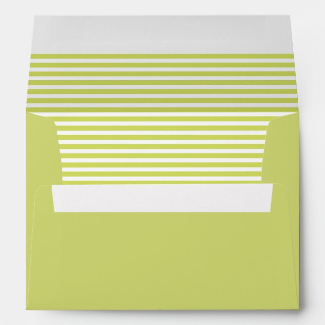 Pale Green and White Striped  Envelope (Back (Bottom))