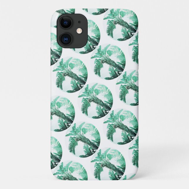 Pale Green Banana Tree Leaf iPhone 11 Case (Back)