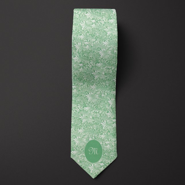 Pale Green Botanical Neck Tie (Creator Uploaded)