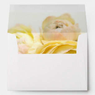 Pale green butterfly on flowers envelope