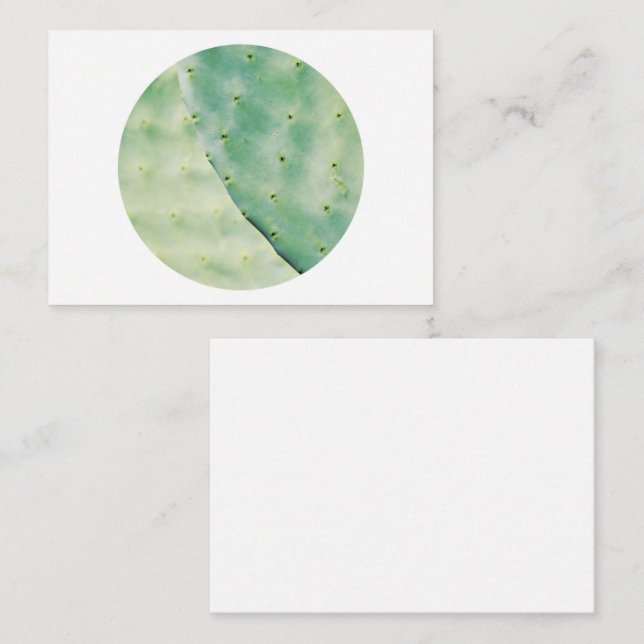 Pale Green Cactus Fig Organic Feel Enclosure Card (Front/Back)