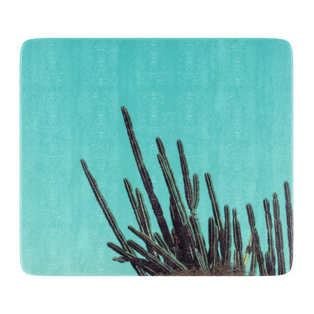 Pale Green Cactus Succulent Plants Minimalism Cutting Board (Front)