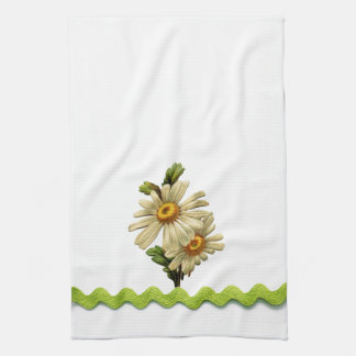 Pale Green Daisy Kitchen Towel