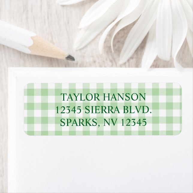 Pale Green Gingham Plaid Label (Insitu)