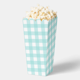 Pale Green Gingham Plaid Party Favor Popcorn Box