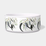 pale green gum leaf watercolour  bowl<br><div class="desc">This pale green naturally flowing gum leaf painting results in simple pretty pet bowl that coordinates with a range of homewares. This pet bowl is very stylish, modern and has a natural feel. Whether you are buying to add to a matching dining set or to make your pet feel more...</div>