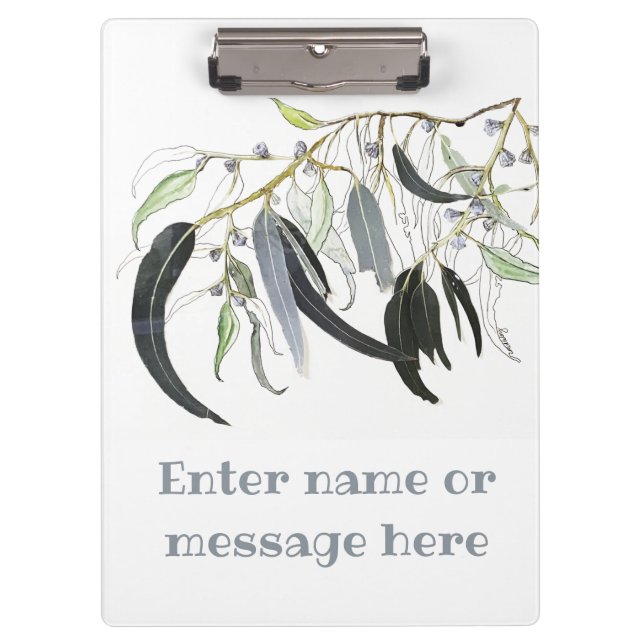 pale green gum leaf watercolour  clipboard (Front)