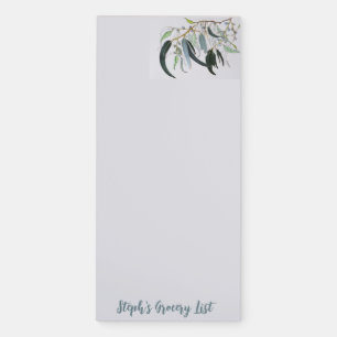 pale green gum leaf watercolour  magnetic notepad