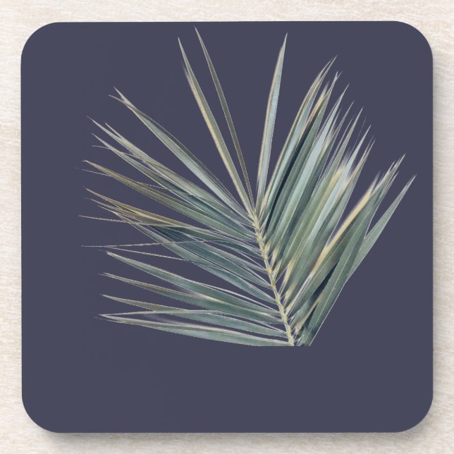Pale green leaf beverage coaster (Front)