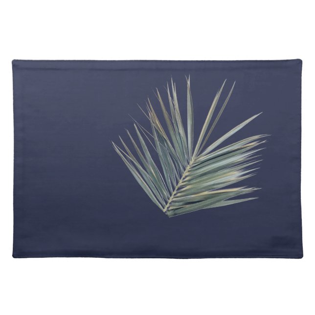 Pale green leaf cloth placemat (Front)