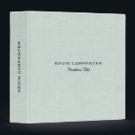 Pale Green Natural Linen Texture 3 Ring Binder<br><div class="desc">Experience the sophisticated charm of our elegant pale green linen texture print,  enhanced by customizable dark blue-green text. This design effortlessly combines simplicity and elegance,  creating an organic aesthetic that brings a touch of tranquility..</div>