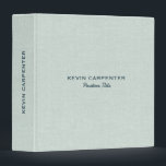 Pale Green Natural Linen Texture 3 Ring Binder<br><div class="desc">Experience the sophisticated charm of our elegant pale green linen texture print,  enhanced by customizable dark blue-green text. This design effortlessly combines simplicity and elegance,  creating an organic aesthetic that brings a touch of tranquility..</div>