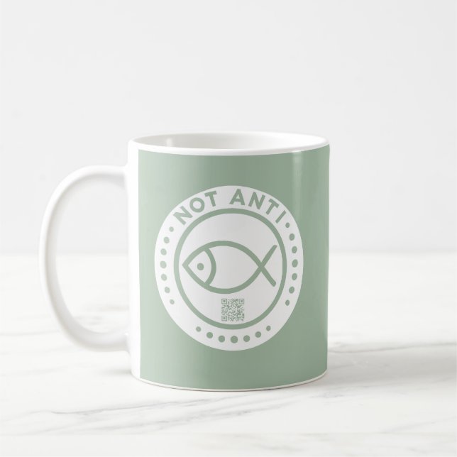 Pale green NotAntiFish mug (Left)