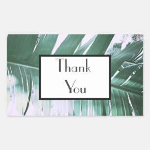 Pale Green Palm Thank You Wedding Gift Sticker