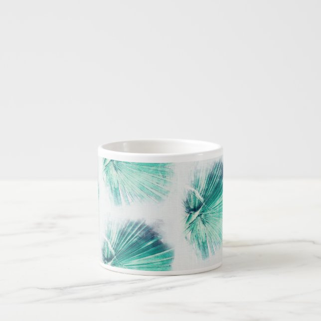 Pale Green Palm Tree Leaf Nature Coffee Mug (Front)