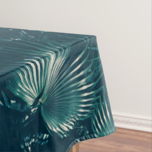 Pale Green Palm Tree Leaf Tablecloth