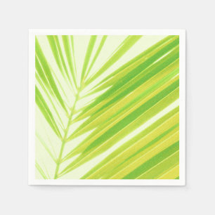 Pale Green Pastel Palm Leaves Napkins