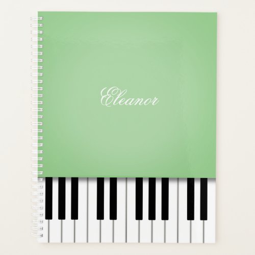 Pale Green Piano Music Keyboard CustomIzed Planner